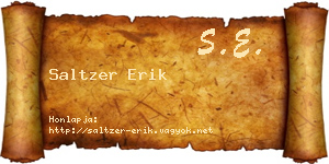 Saltzer Erik névjegykártya